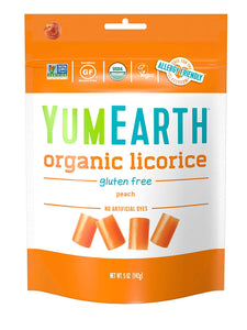 YumEarth - Organic Licorice, Peach, 5 oz | Pack of 12