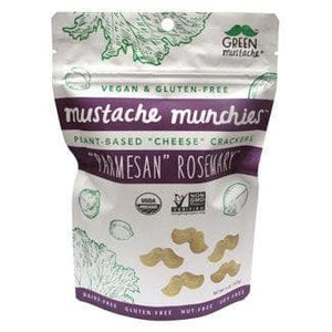 Mustache Munchies - Parmesan Rosemary Organic Baked Cheesy Crackers, 4 oz. bag
