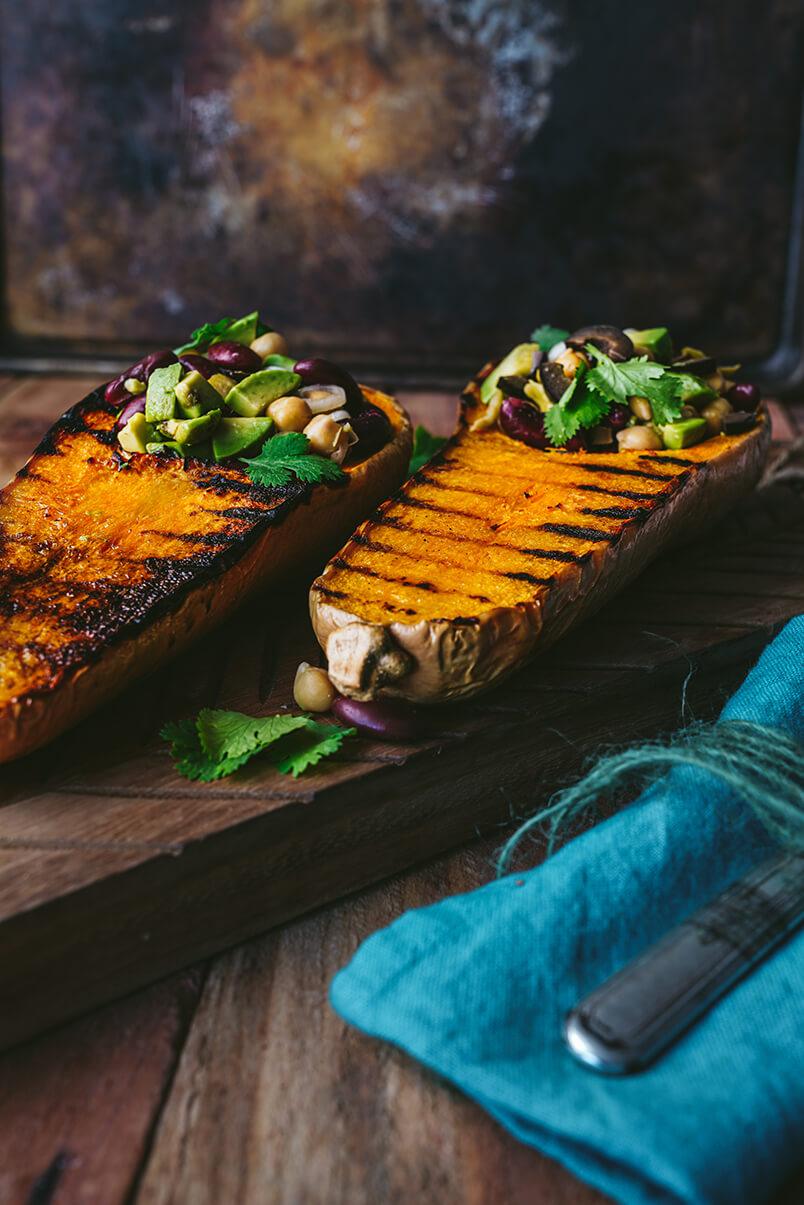 Roasted Butternut Squash with Avocado & Bean Filling Recipe - PlantX US