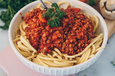 Bucatini with Lentil Bolognese Recipe