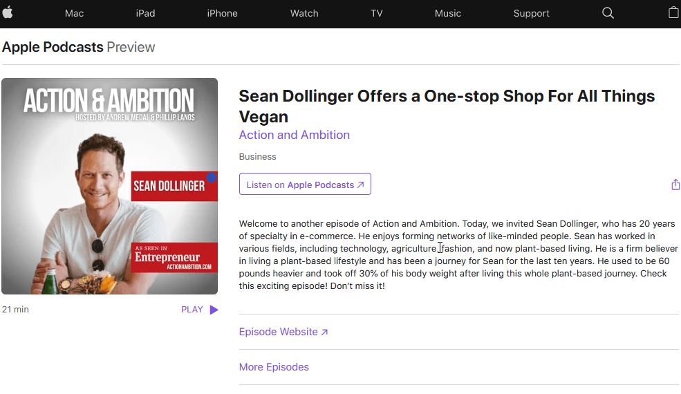 Sean Dollinger Offers a One-stop Shop For All Things Vegan - PlantX US