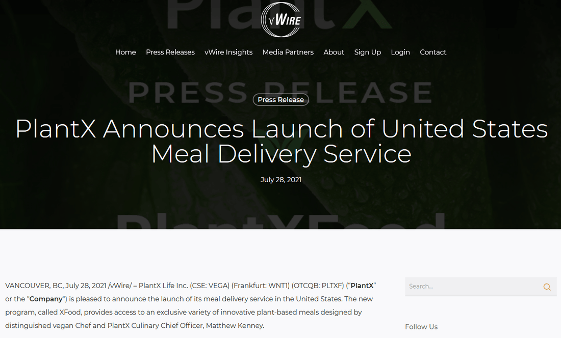 PlantX Announces Launch of United States Meal Delivery Service - PlantX US