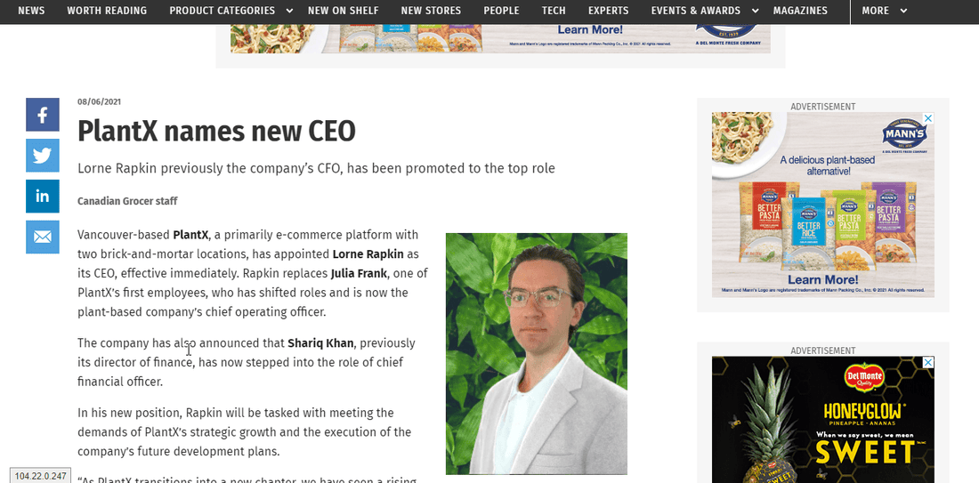 PlantX names new CEO - PlantX US