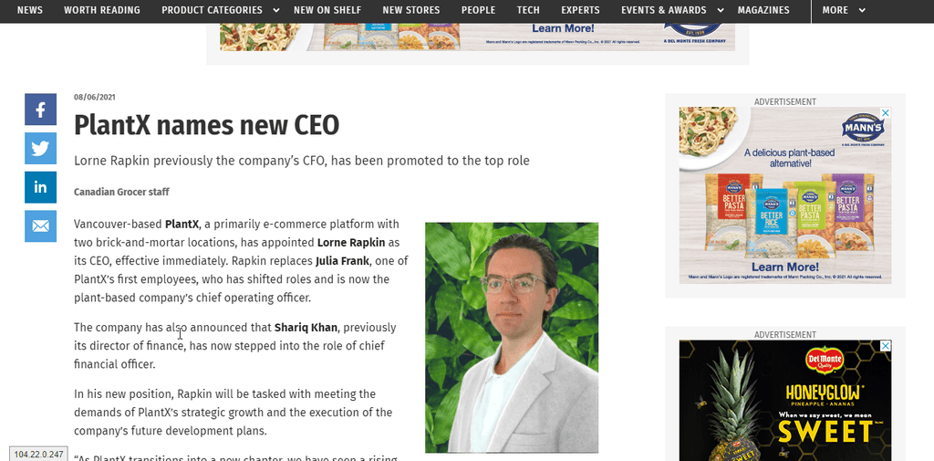 PlantX names new CEO