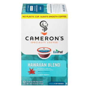 Camerons Coffee - Hawaiian Blend Single Serve Pods 12 Count, 4.33 Oz (Pack Of 6)