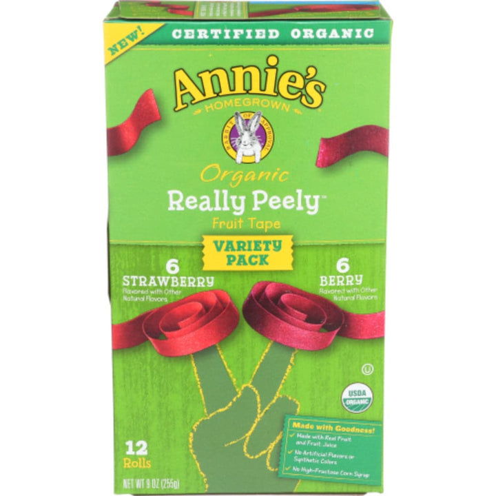 Annie's Homegrown - Organic Fruit Tape Really Peely Strawberry & Berry, 9 oz