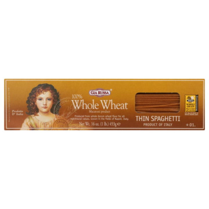 Gia Russa - Whole Wheat Thin Spaghetti 16 OZ - (Pack of 20)