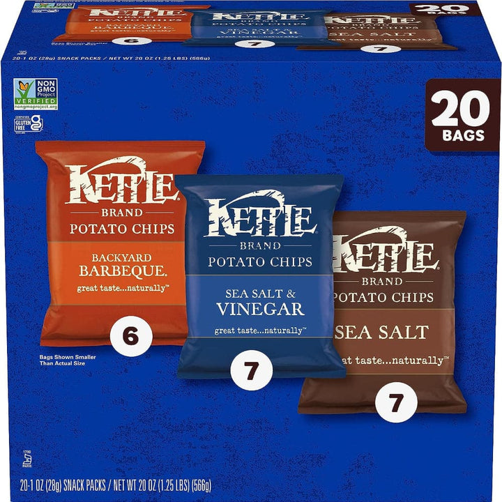 Kettle Foods - Variety Pack Potato Chips 20 OZ - Pack of 4