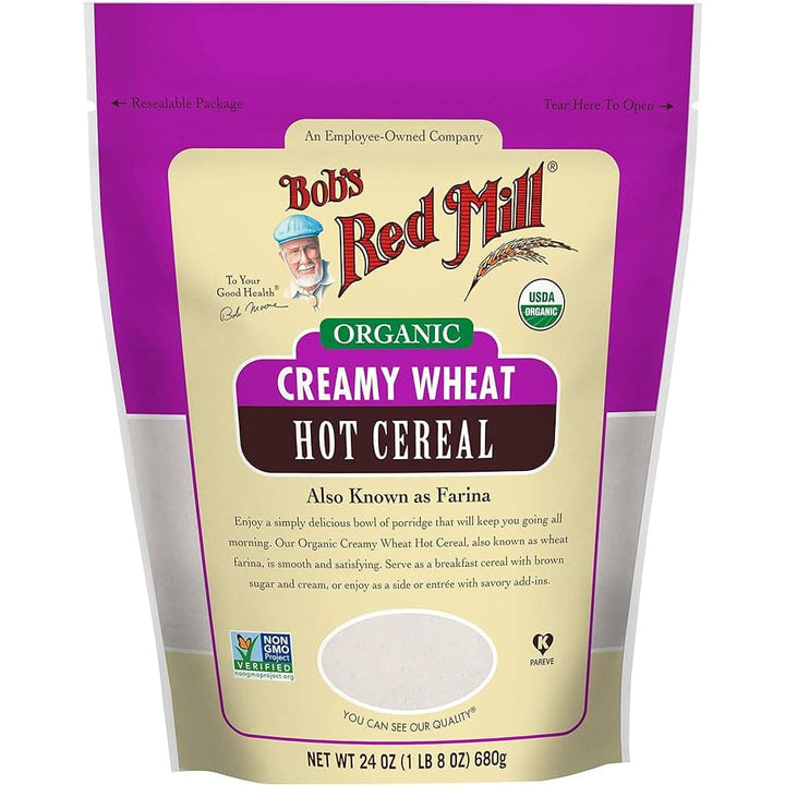 Bob's Red Mill - Organic Creamy White Wheat Farina Hot Cereal, 24 oz