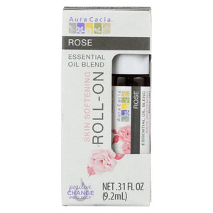 Aura Cacia - Essential Oil Blend Skin Softening Roll-on Rose, .31 fl oz