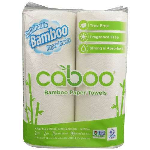 Caboo - Towel Paper Roll 2 Pack 75 Sheet, 1 Each (Pack Of 12)