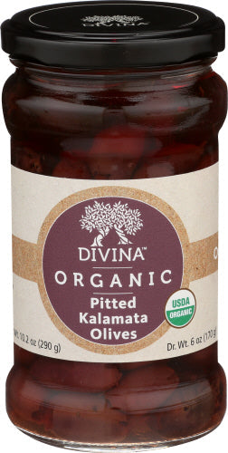 Divina - Organic Olive Kalamata Pitted, 6 Oz (Pack of 6)