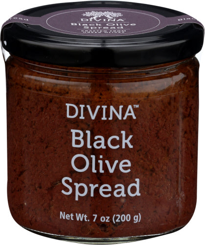 Divina - Black Olive Spread, 7 Oz (Pack of 12)