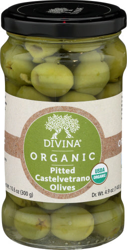 Divina - Organic Olive Pitted Castelvetrano, 4.9 Oz (Pack of 6)