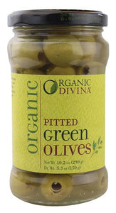 Divina - Organic Olive Green Pitted, 5.3 OZ - Pack of 6