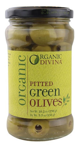 Divina - Organic Olive Green Pitted, 5.3 OZ - Pack of 6