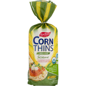 Real Foods - Organic Corn Thins - Sesame - 5.3oz