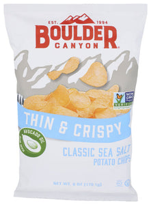 Boulder Canyon - Thin Crisps Avocado Oil Sea Salt, 6 oz - Pack of 12