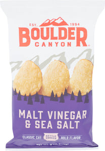 Boulder Canyon - Kettle Chips Malt Vinegar & Sea Salt, 5 oz - Pack of 12