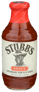 Stubbs Sauce Bbq Spicy 18 Oz - Pack Of 6