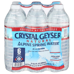 Crystal Geyser - Natural Alpine Spring Water 6 Bottels, 101.5 Floz