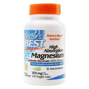 Doctor'S Best - High Absorption Magnesium Lysinate Glycinate, 120 Capsules