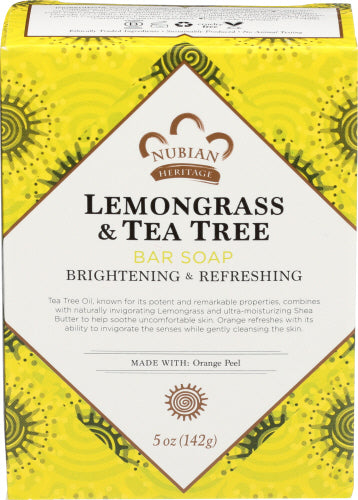 Nubian Heritage - Soap Bar Lemongrass Tea Tree 5 OZ - Pack of 1