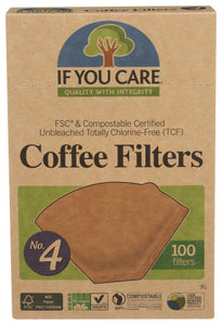 IF YOU CARE - COFFEE FILTER NO4 100 PC - Pack of 12