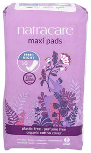 NATRACARE PADS NIGHT TIME MAXI 10 PC - Pack of 1