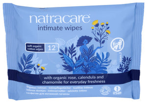 Natracare - Organic Cotton Intimate Wipes 12 Pc - Pack Of 1