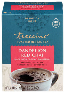 Teeccino Tea Dandelion Red Chai 10 Ct - Pack Of 6