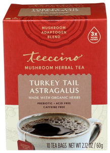 Teeccino Tea Astragalus Mushroom 10 Ct - Pack Of 6