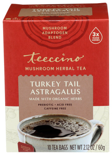 Teeccino Tea Astragalus Mushroom 10 Ct - Pack Of 6