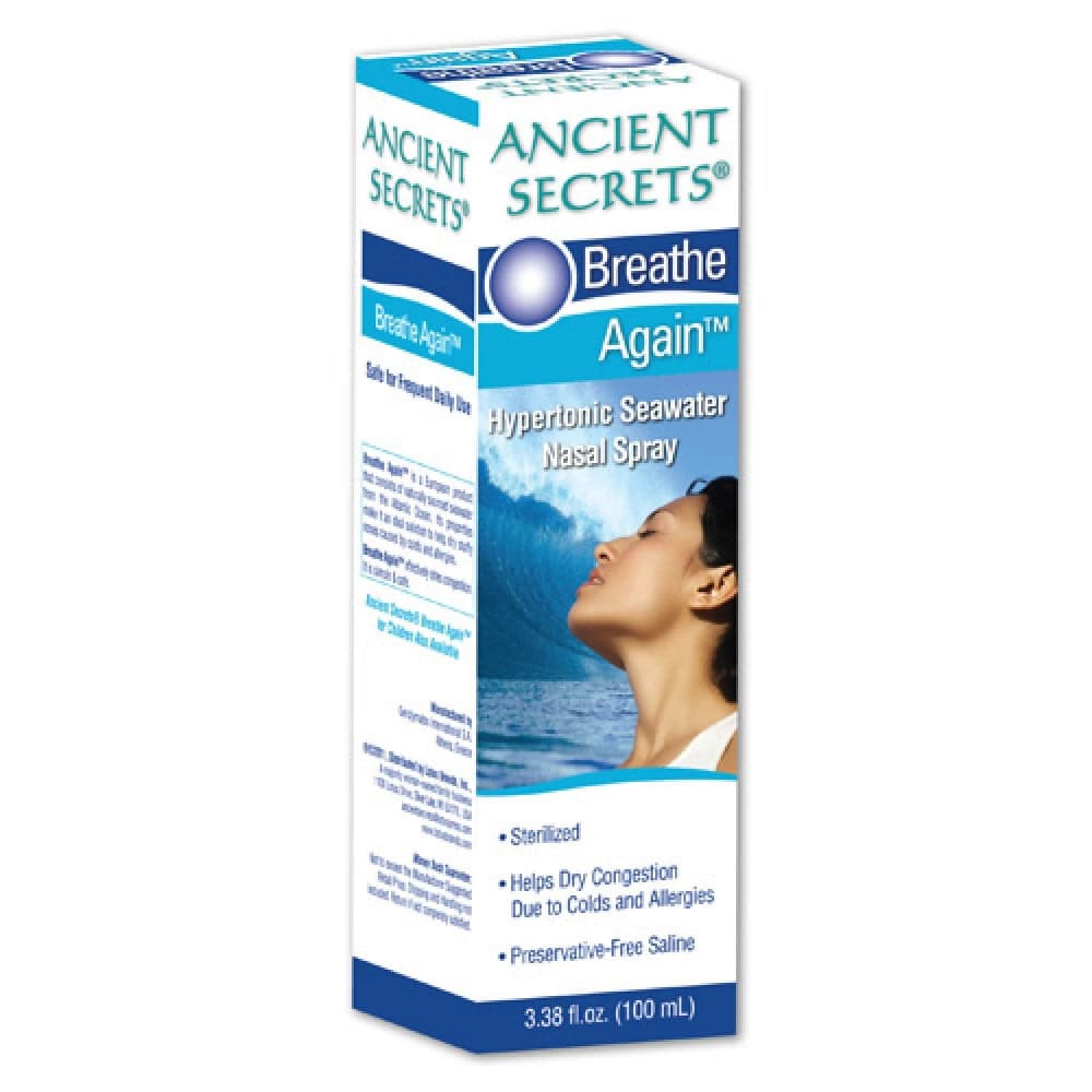 Ancient Secrets - Nasal Spray - Breathe Again, 3.38oz (Pack of 3)
