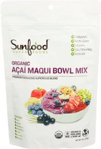 Sunfood Superfoods - Organic Acai Powder Maqui Bowl Mix Blend