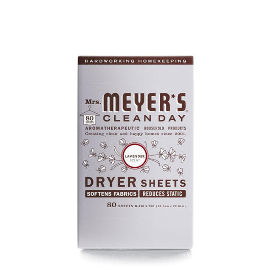 Mrs Meyers Clea - Dryer Sheet - Lavender, 80pc (Pack of 12)