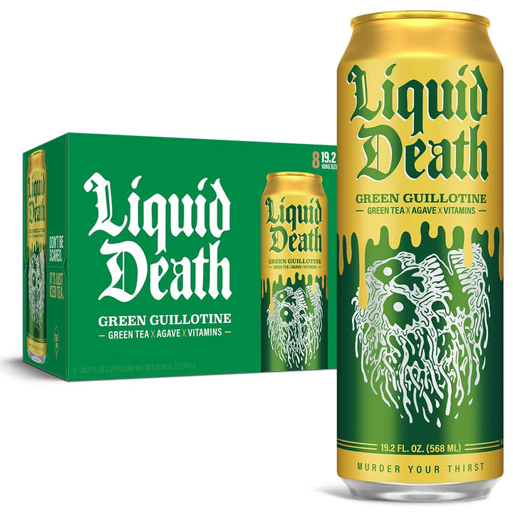 Liquid Death - Green Guillotine Tea, 8 Pack, 153.6 Fl Oz | Pack of 3