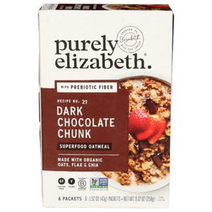 Purely Elizabeth - Dark Chocolate Chunk Superfood Oatmeal 9.12 OZ - (Pack of 6)