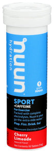 Nuun Sport Caffeinated Cherry Lemonade 10 Tb - Pack Of 8