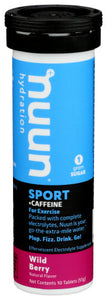 Nuun Sport Caffeinated Wild Berry 10 Tb - Pack Of 8