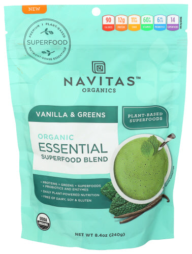 Navitas Essential Blend Vanilla & Greens 8.4 OZ - Pack of 1