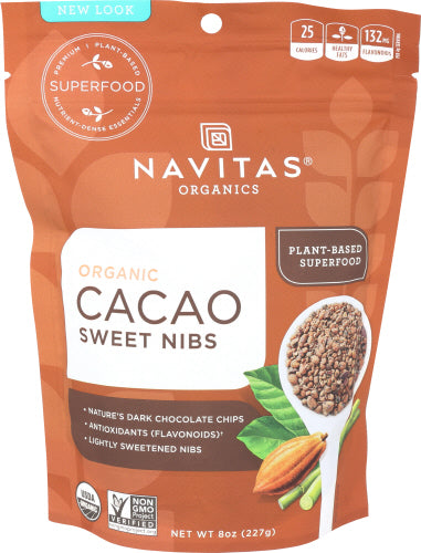 NAVITAS NIBS COCOA SWEET ORG 8 OZ - Pack of 6