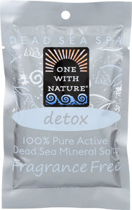 One With Nature Bath Salt Detox Fragrance Free 2.5 Oz - Pack Of 6