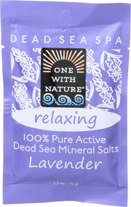 One With Nature Salt Bath Relax Lavender 2.5 Oz - Pack Of 6