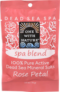 One With Nature Bath Salt Spa Rose Petal 2.5 Oz - Pack Of 6