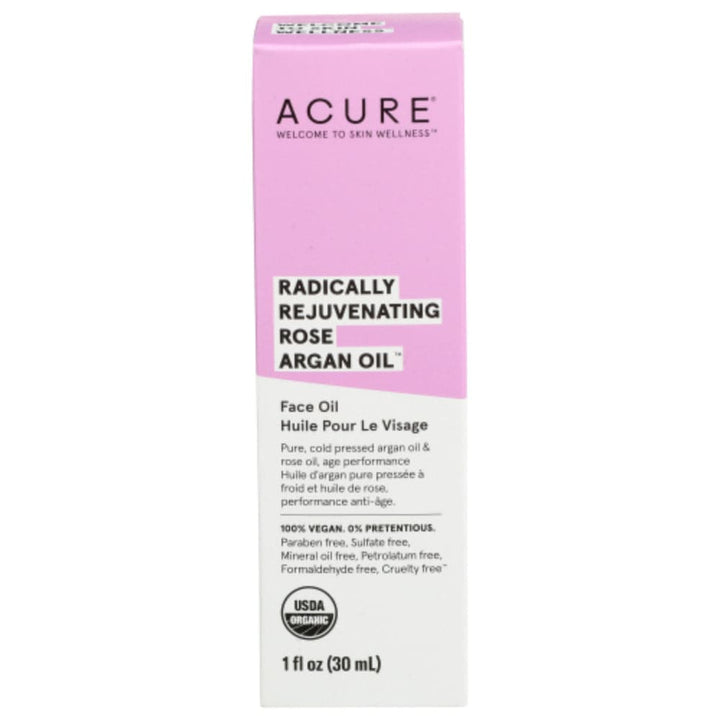 Acure - Radically Rejuvenating Rose Argan Oil, 1 Oz