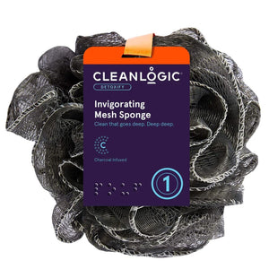 Cleanlogic - Purifying Charcoal Mesh Bath Sponge, 1 Each