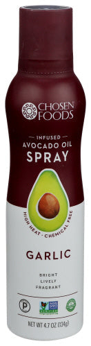 Chosen Foods - Avocado Garlic Oil Spray, 4.7 Oz (Pack of 6)