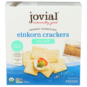 Jovial - Organic Sourdough Einkorn Crackers Sea Salt 4.5 OZ - Pack of 10