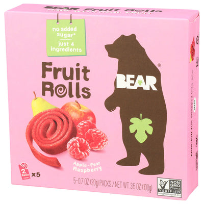 Bear Snacks - Fruit Roll - Raspberry, 3.5oz (Pack of 6)